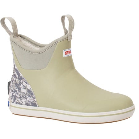 Xtratuf Women's Ankle Deck Boot, 7 M, Leather, 6 in H, Gray XWAB1TP